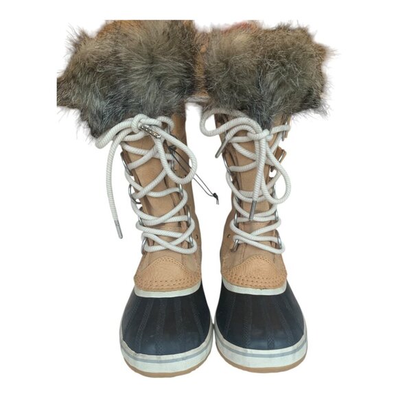 Sorel Boots Womens 5 Black Joan of Arctic Winter Boot  Fur Lace Up Snow Boot NEW - Picture 1 of 9